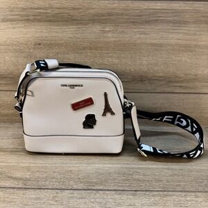 Karl Lagerfeld Paris Beige Nude Maybelle Crossbody Bag Purse